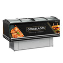 Ilha Expositor p/ Congelados e Resfriados GESV-190CPR Plus Preta Vidro Curvo Deslizante Gelopar 220v